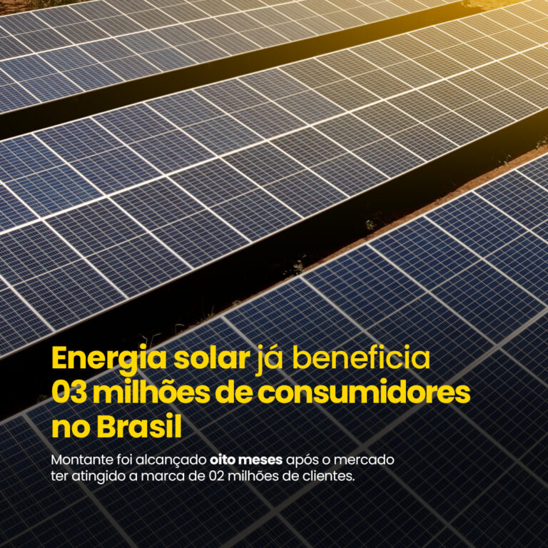 A Energia Solar já está proporcionando benefícios a três milhões de consumidores no território brasileiro.