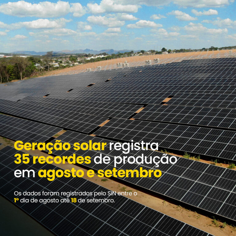 Geração solar registra 35 recordes de produção em agosto e setembro