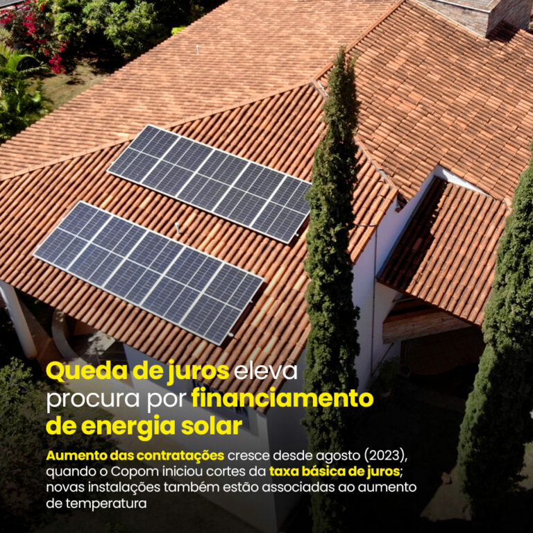 Queda de juros eleva procura por financiamento de energia solar